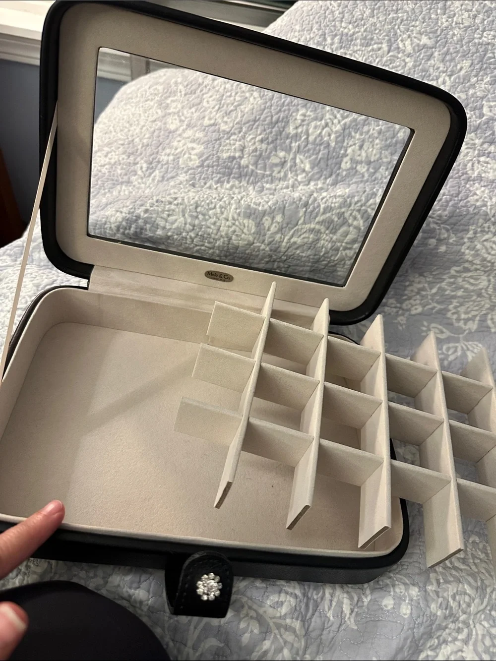 Mele & Co Black Leather Jewelry /Accessories / Watch Organizer Box